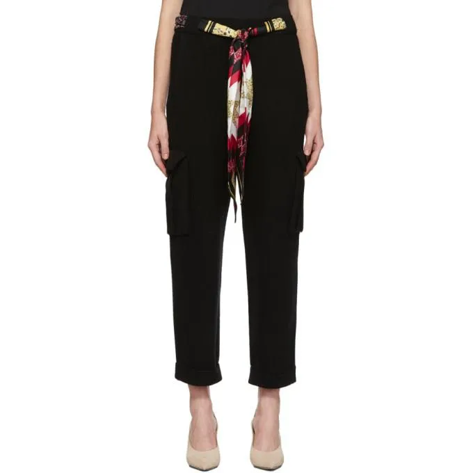 Alanui Black Cashmere and Wool Lapponia Trousers