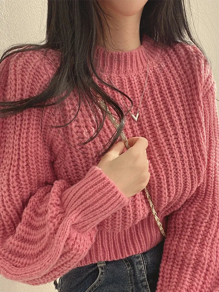 Autumn Korean Lantern Sleeve Sweater