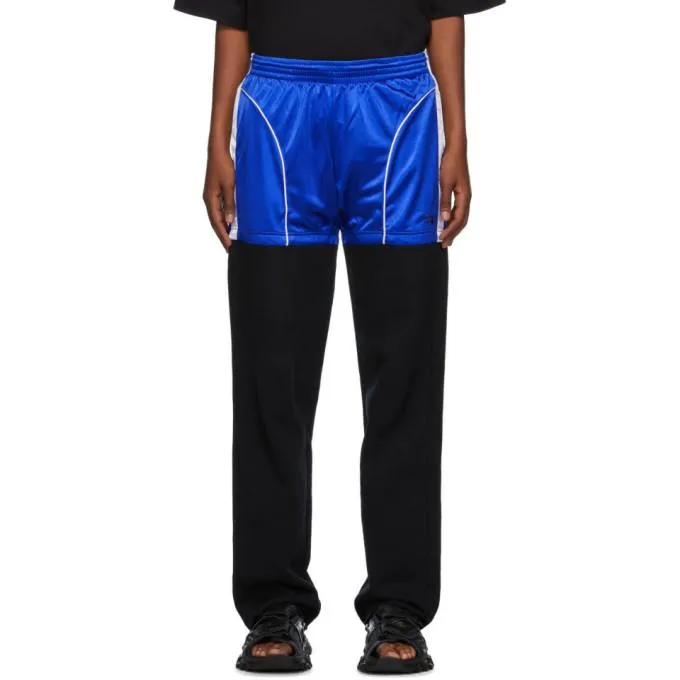 Balenciaga Blue and Black Patched Jogger Pants
