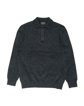 Beams Plus Knit Polo 9G Charcoal Grey