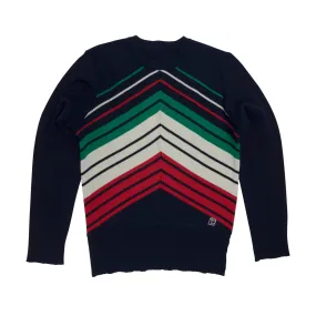 Billiards Intarsia Chevron Seam Pullover Sweater