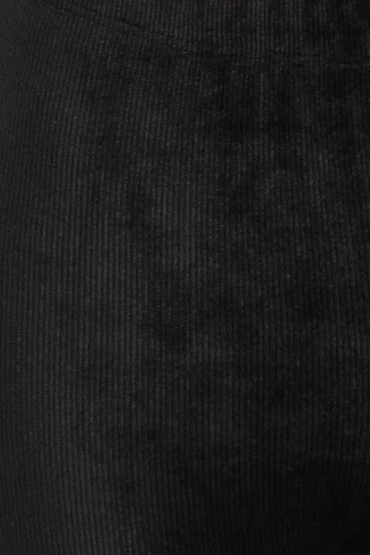 Black Ribbed Flares