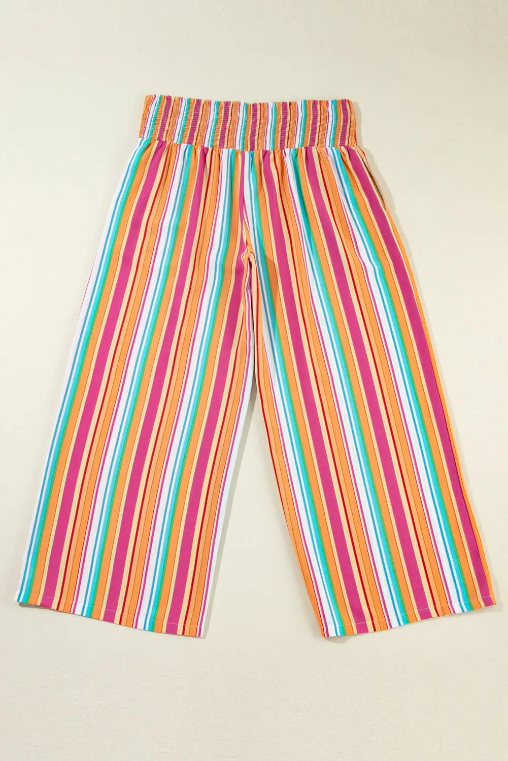 Boho chic plus-size striped pants