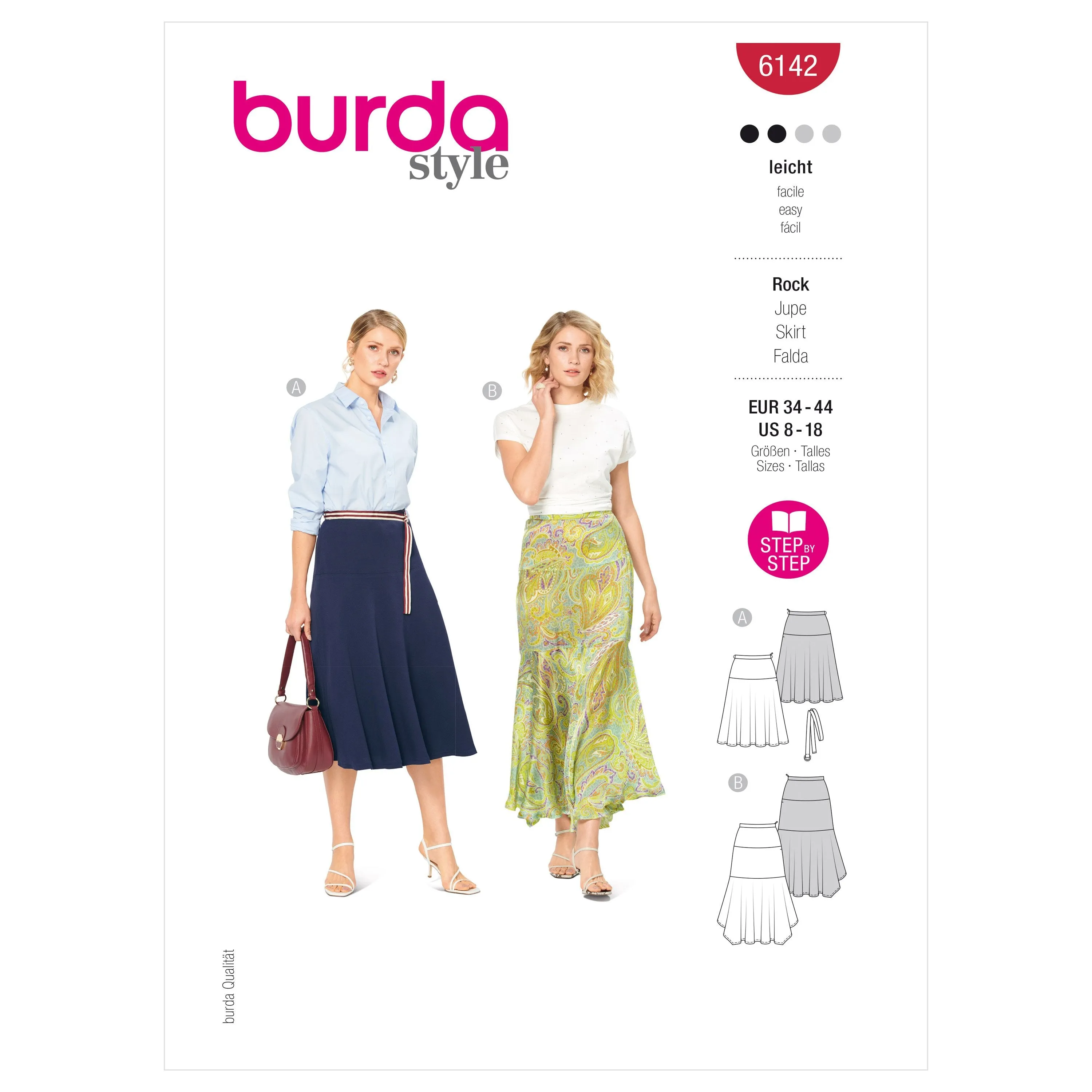 Burda Sewing Pattern 6142 Skirt