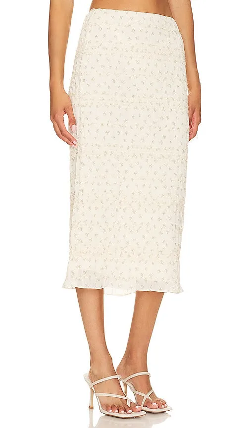 Camila Coelho Marbella Midi Skirt in Ivory
