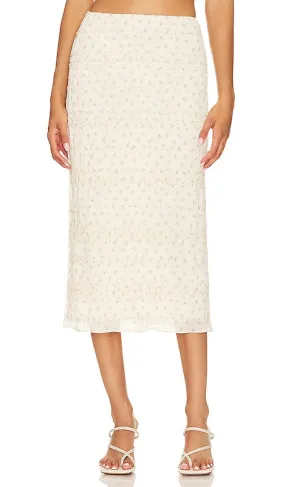 Camila Coelho Marbella Midi Skirt in Ivory