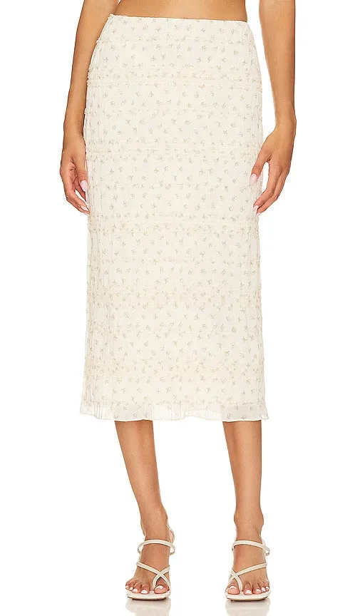 Camila Coelho Marbella Midi Skirt in Ivory