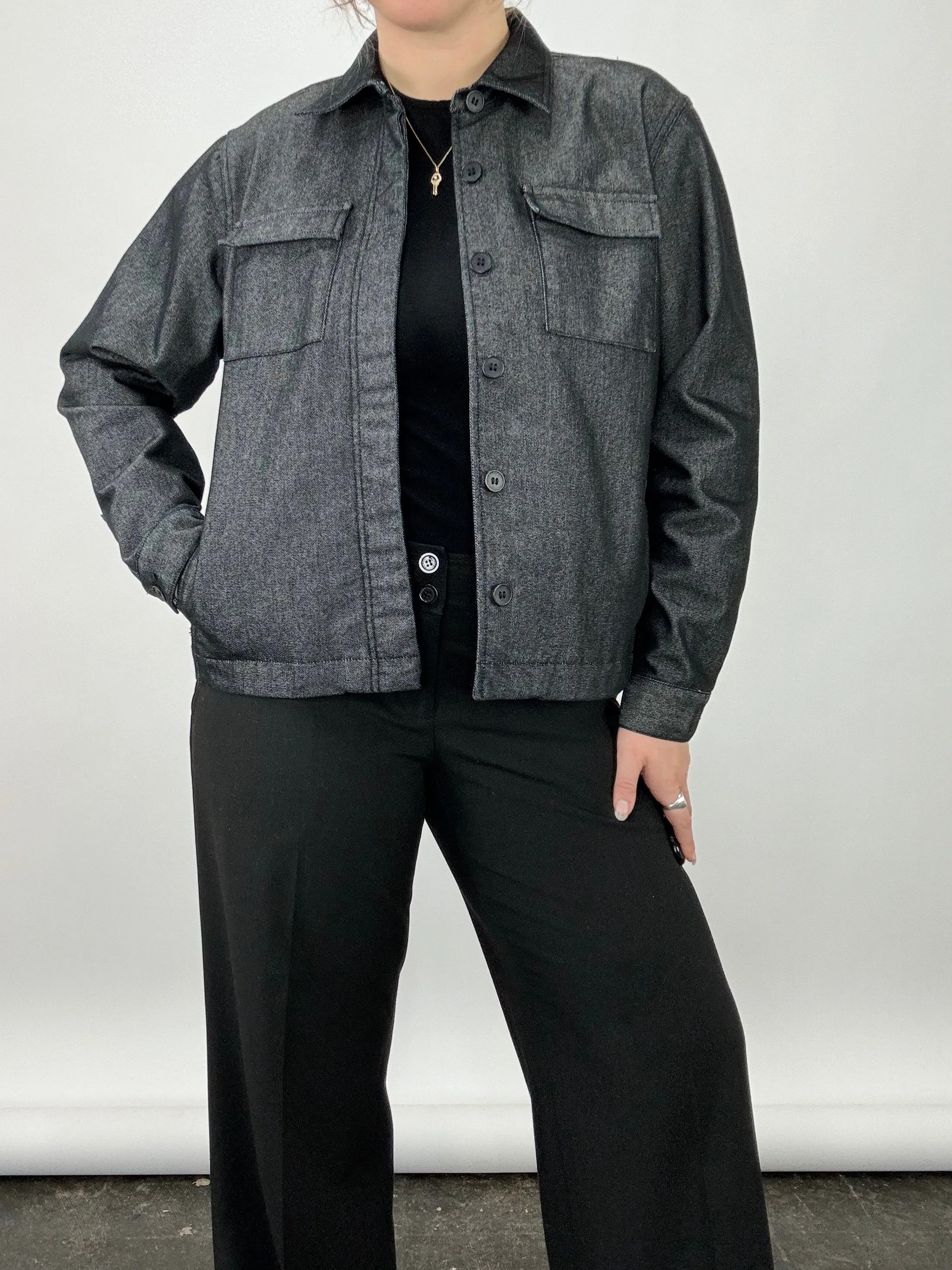 Charcoal Denim Utility Jacket (L)
