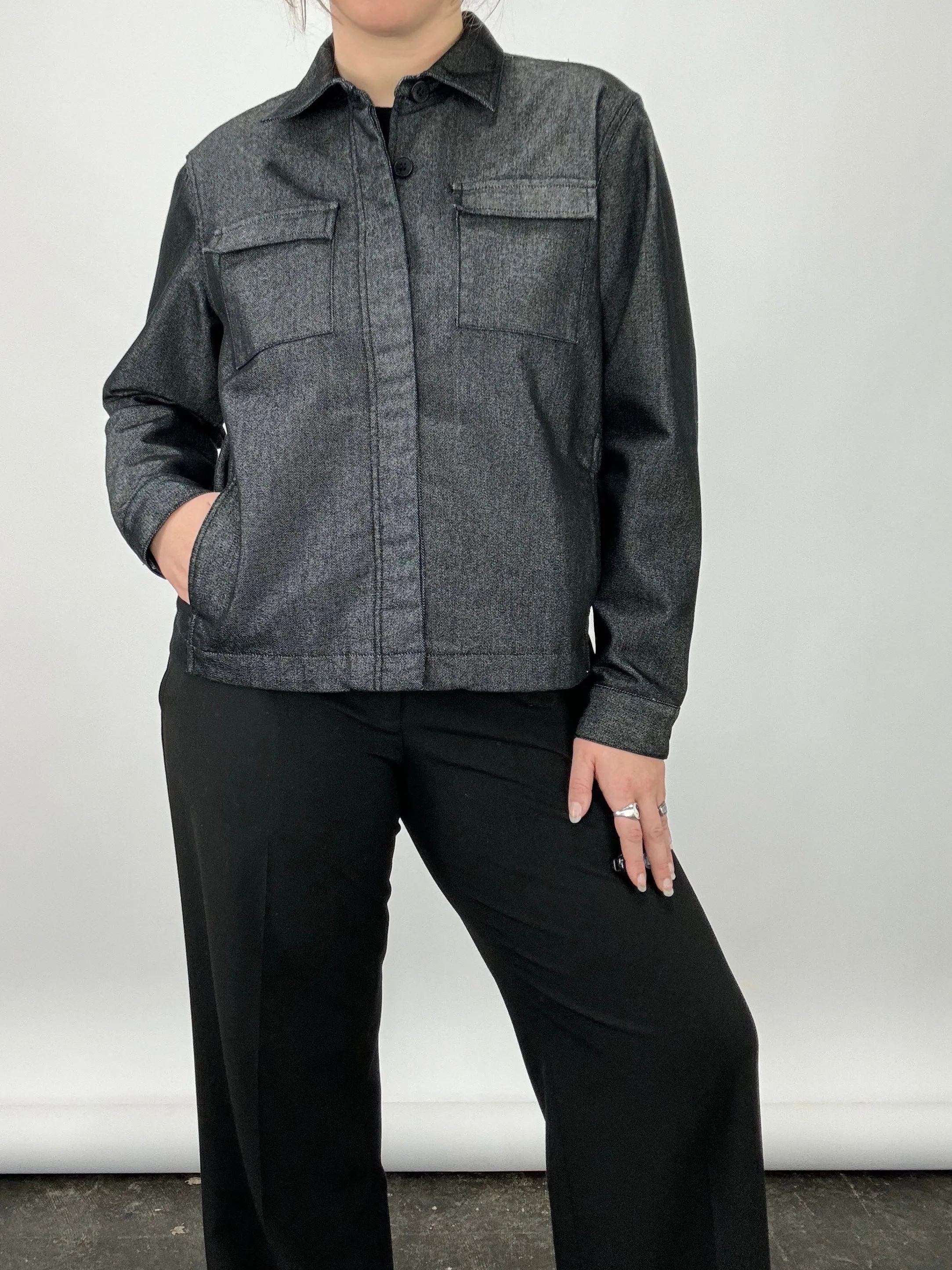 Charcoal Denim Utility Jacket (L)