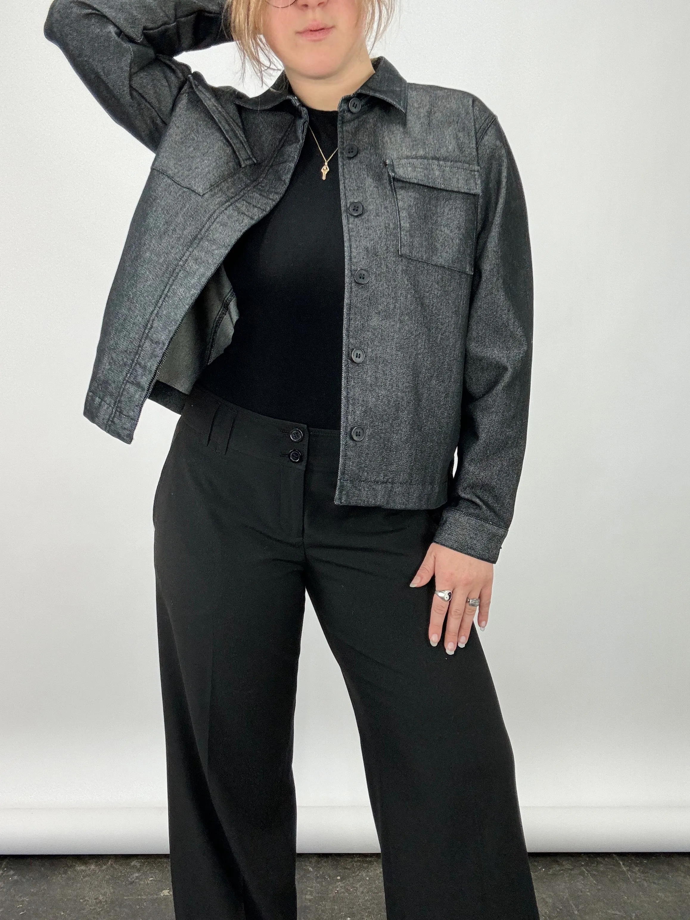 Charcoal Denim Utility Jacket (L)