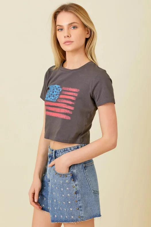 Graphic Baby Tee CHAROCAL