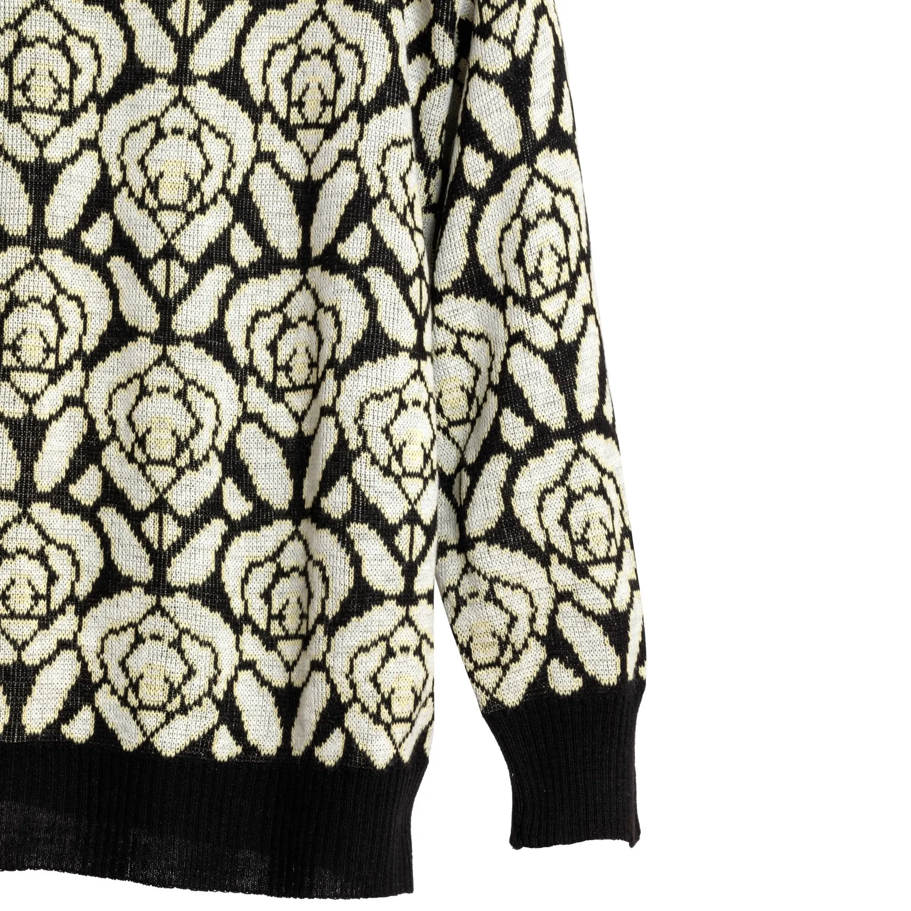 Intarsia Wool Ribbed Saddle Shoulder Jumper