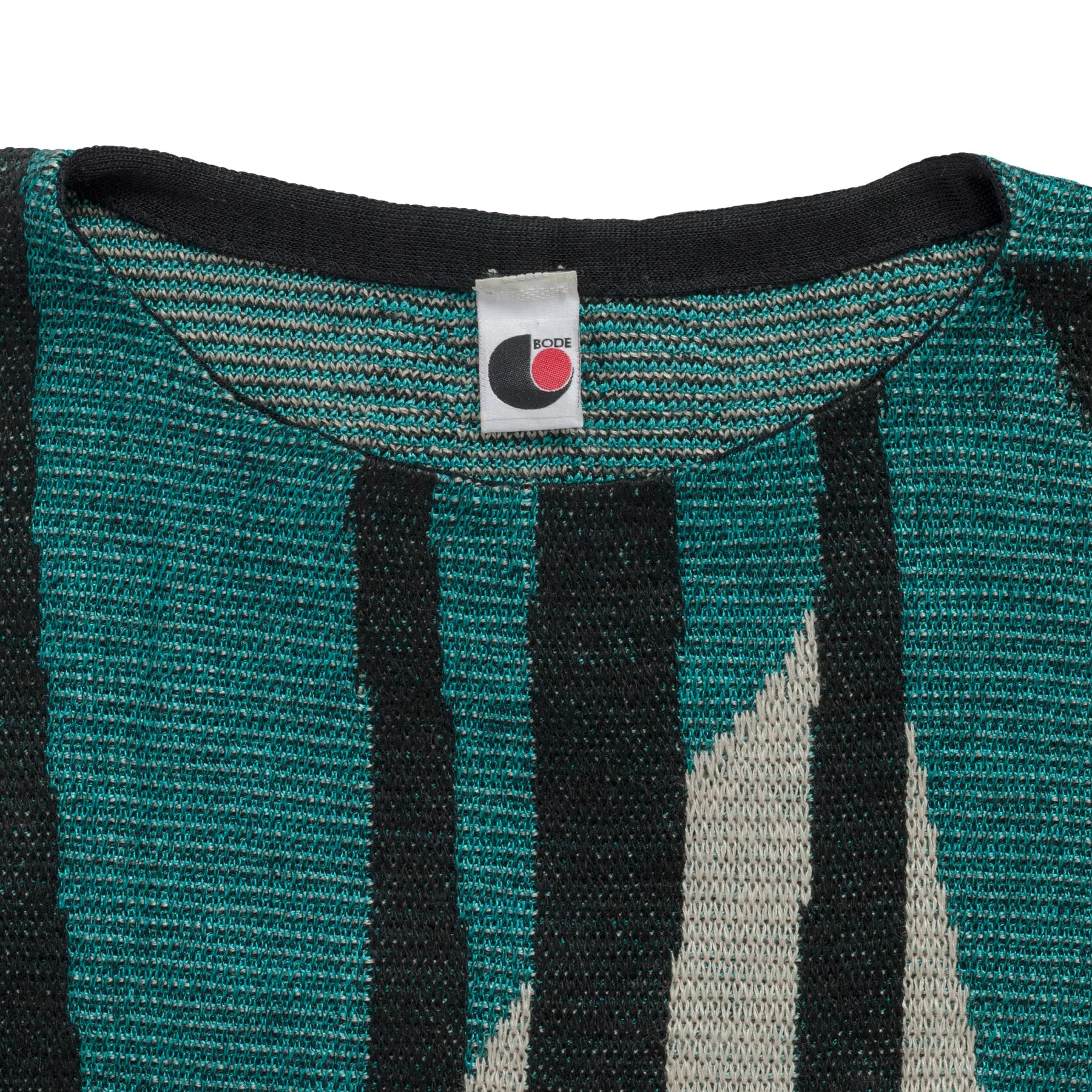 Jacquard Interlock Knit Viscose Linen Blend Dolman T Sweater