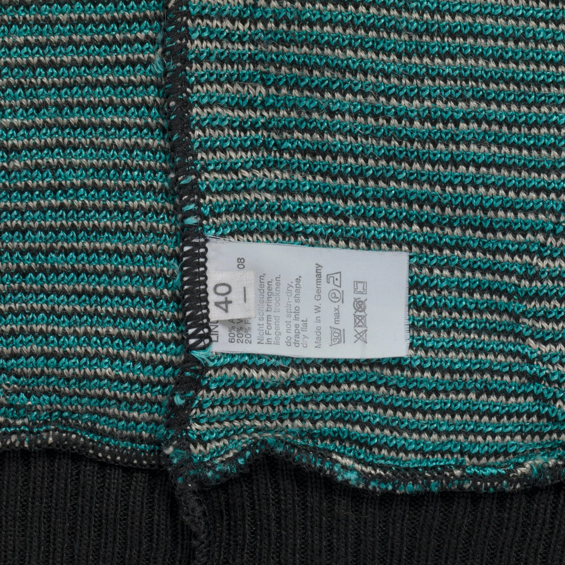 Jacquard Interlock Knit Viscose Linen Blend Dolman T Sweater