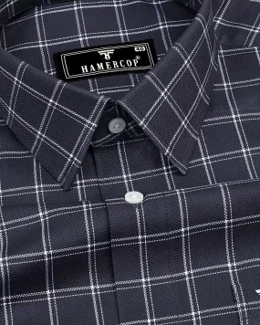 Palestine Gray With White Check Dobby Cotton Shirt