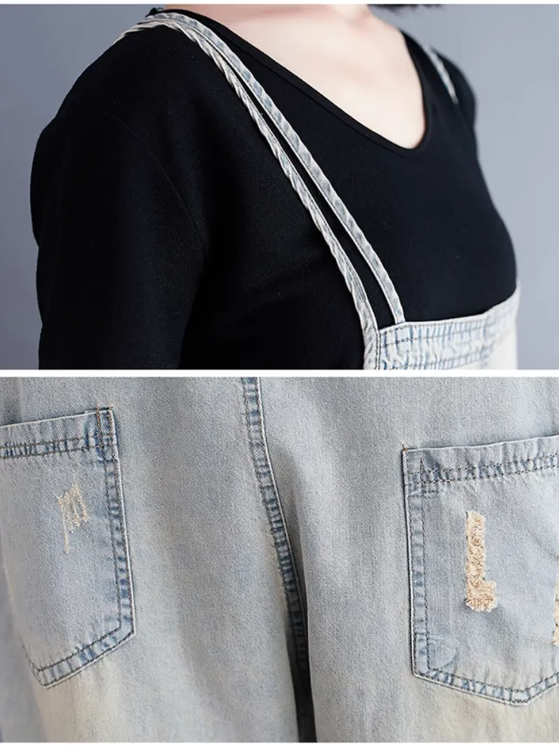 Relaxed Fit Large size  Patch Dungaree
