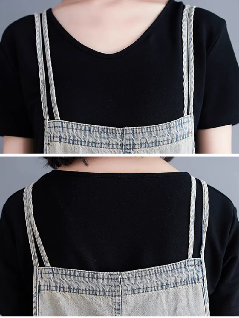 Relaxed Fit Large size  Patch Dungaree