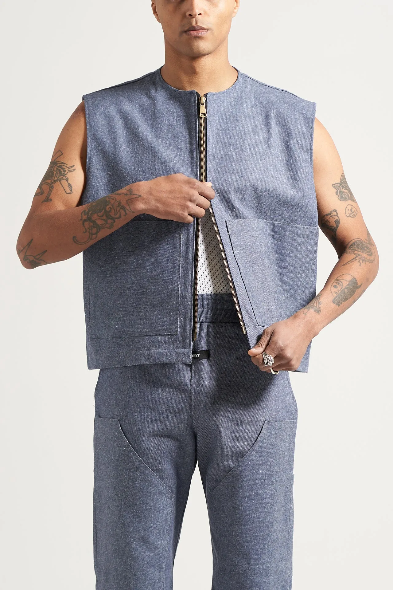 The Light Wash Carpenter Vest