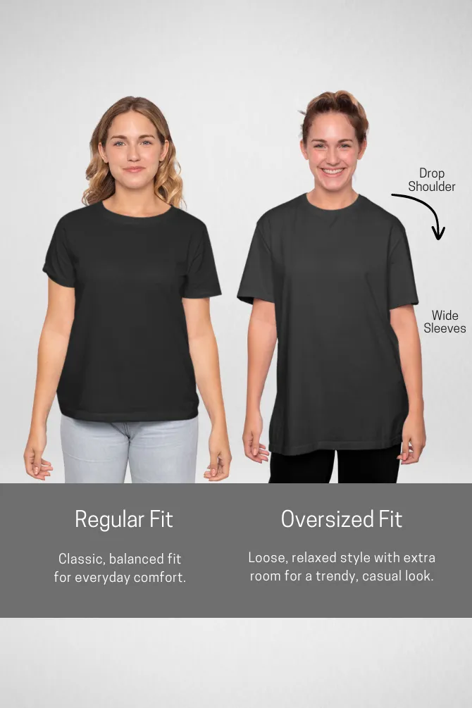 White and Navy Blue Oversized T-Shirts Combo for Women