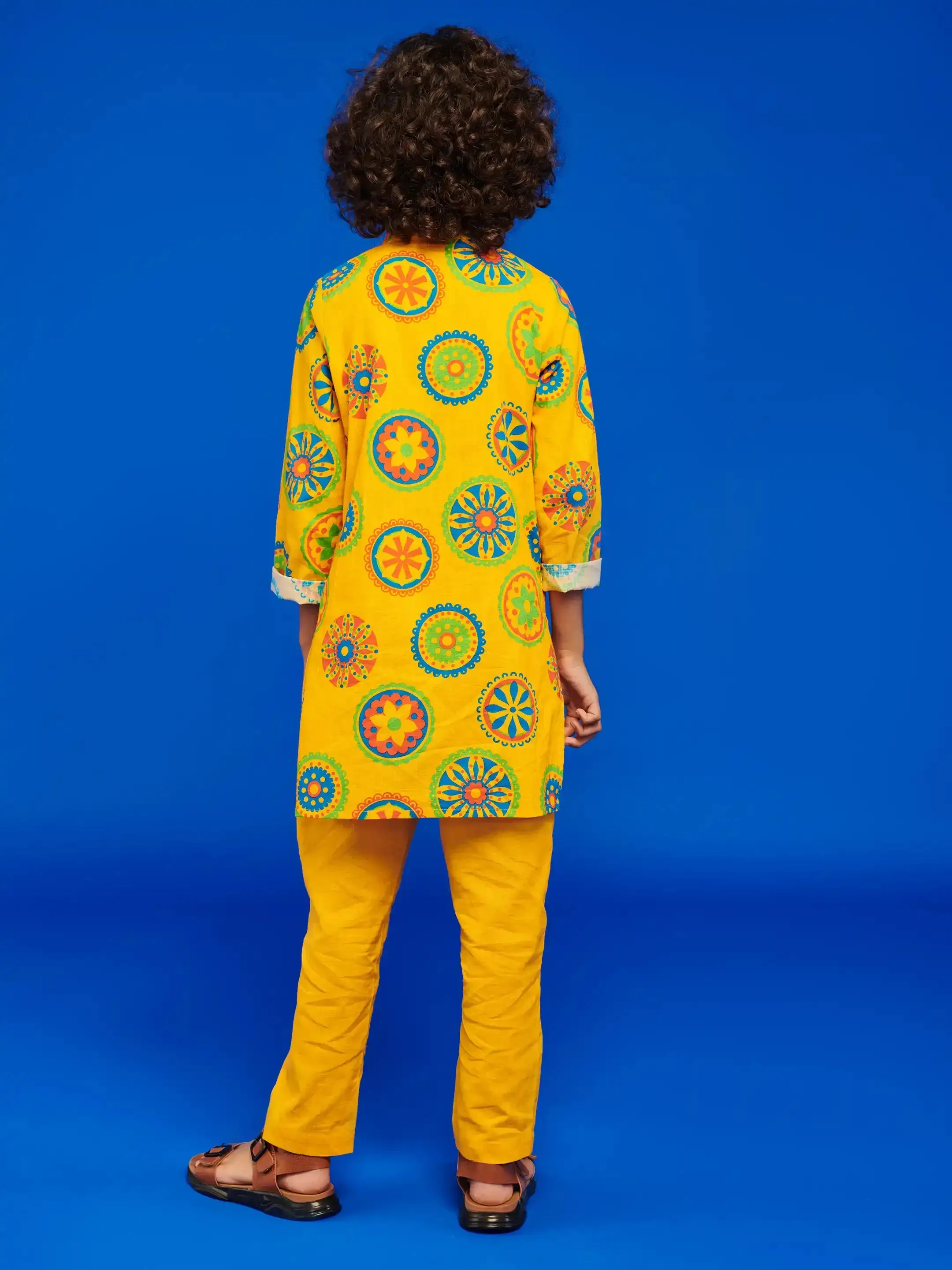 Yellow Mandana Kurta Jacket Set