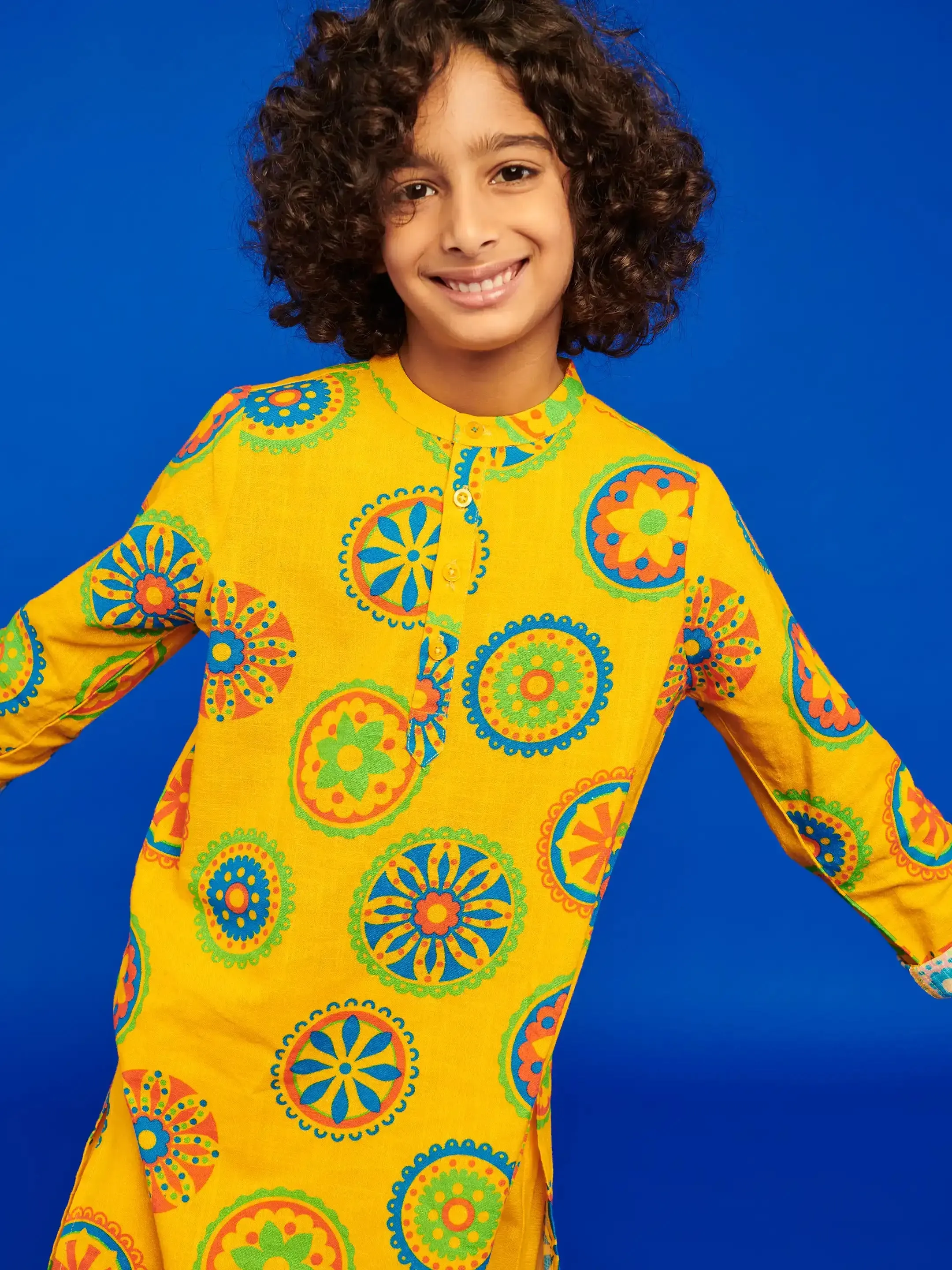 Yellow Mandana Kurta Jacket Set