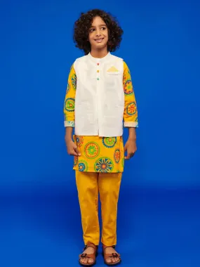 Yellow Mandana Kurta Jacket Set